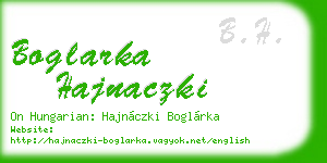 boglarka hajnaczki business card